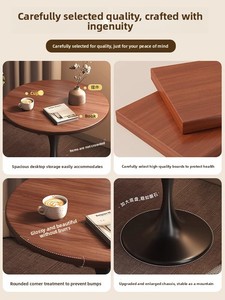 Modern Foldable Eco-Friendly Casual <b>Small</b> Coffee <b>Table</b> Home-Use Balcony Dining <b>Table</b> Milk Tea Shop Side <b>Table</b> Metal Frame - Product Image 4