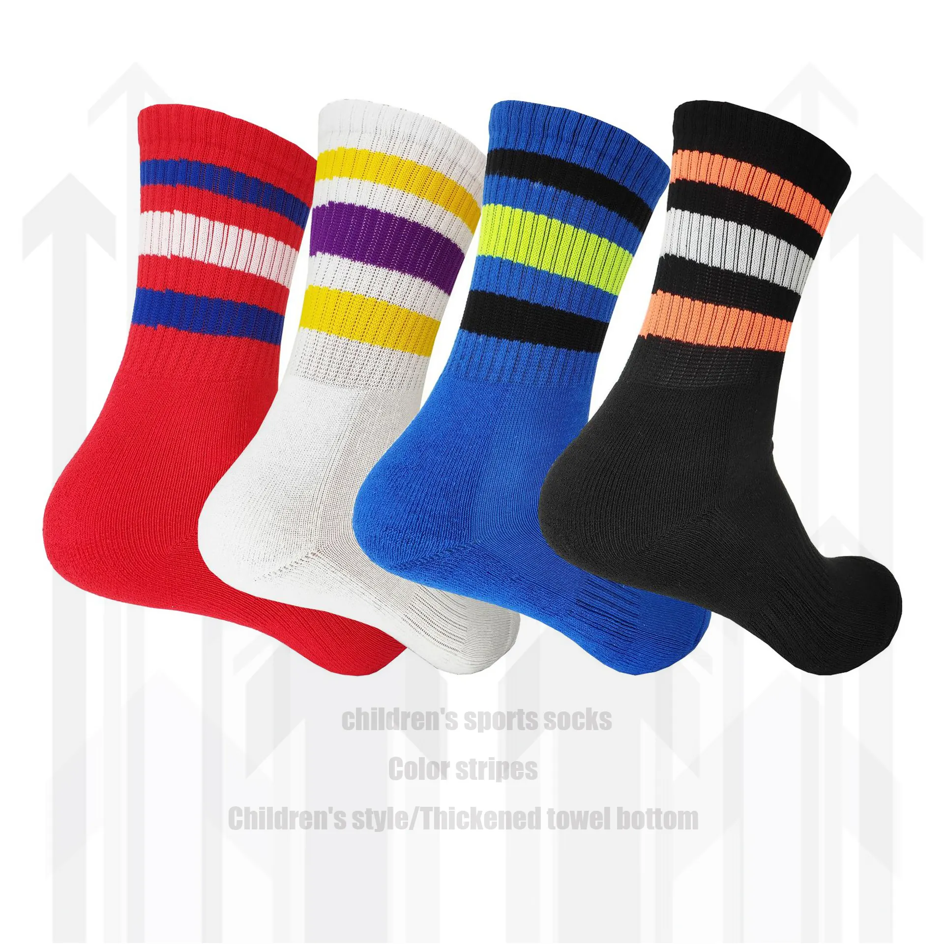 Оптовая продажа, высококачественные дышащие детские спортивные нескользящие носки для тренировок средней длины, детские носки унисекс, носки с индивидуальным логотипом