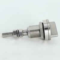 Loquet à compression à quart de tour en SUS304 avec poignée à bouton, loquet réglable pour armoires électriques et trapèzes marins.
