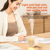 Humidificador Pequeño con Carga USB, Mini Humidificador Portátil para el Hogar, Dormitorio, Oficina, Escritorio, Coche, Silencioso, Gran Alcance, Luz Ambiental, Batería Integrada