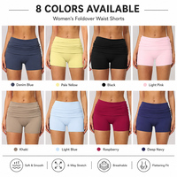Shorts de sport GM personnalisés avec logo, taille haute, extensibles, sans couture avant, effet push-up, pour gym, fitness, entraînement, cyclisme et yoga