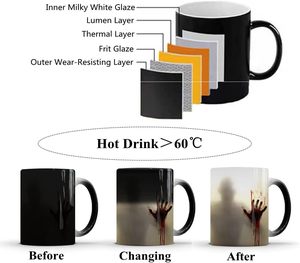 Hot bán 11oz tùy chỉnh ma thuật cốc cà phê sứ cốc cà phê thăng hoa thay đổi màu sắc <span class=keywords><strong>Mug</strong></span> với biểu tượng cá nhân - Product Image 3