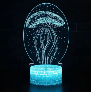 Lámpara de mesa con Interruptor táctil LED de cambio Gradual de 7 colores personalizada, USB lámpara de mesa, ilusión de medusas moderna, dormitorio nocturno, Hotel, 5V eléctrico - Product Image 1