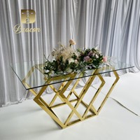 Ensemble table à manger rectangulaire de luxe Table de mariée pour banquet de mariage pour événements