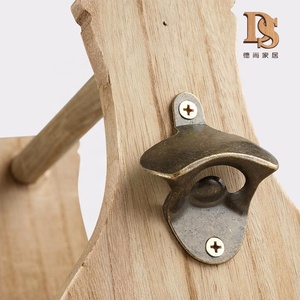 Portabotellas de madera con abrelatas, porta botellas hecho a mano con 6 ranuras - Product Image 4