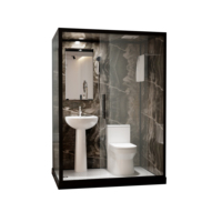 Salle de bain préfabriquée SMC tout-en-un, cabine de douche modulaire complète avec toilettes et éclairage, module de douche modulaire