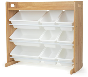 Organisateur de rangement pour jouets avec 9 bacs amovibles pour la salle de jeux des enfants, 3 niveaux avec étagère supérieure pour l'<span class=keywords><strong>organisation</strong></span> des jouets des tout-petits - Product Image 4
