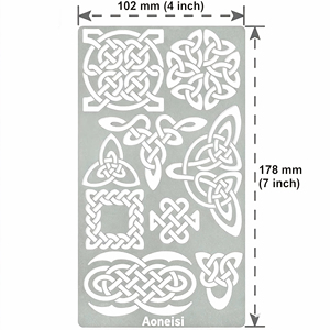 Pochoirs métalliques de style viking, motifs celtiques gravés avec soin, nœuds celtiques, pour la peinture - Product Image 1