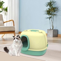 UJEAVETTE Bac à litière pour chat entièrement couvert avec capot pour petits animaux et lapins Vert Fabriqué en Chine