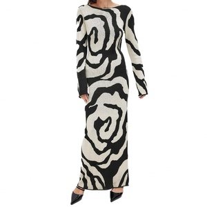 Custom Fashion Midi <b>Dress</b> With Ruffles Turn-Down Lapel Collar Washable Buttoned Waist-Stylish Long Sleeve <b>Dress</b> - Product Image 1