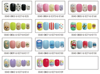 Vente en gros de faux ongles inoffensifs pour enfants avec de la colle Coffin Press on Faux ongles Sticky Designs Artificial Full Cover Nail Tips