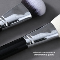 Ensemble de 15 pinceaux de maquillage professionnels de luxe en poils naturels/synthétiques, étiquette privée personnalisée, pinceaux de maquillage noirs pour les yeux