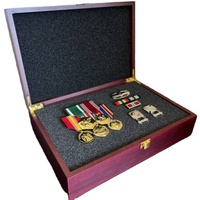 Boîte en bois MDF personnalisée Boîte cadeau Boîte d'emballage de luxe pour ornements Insigne souvenir Médaille Bijoux