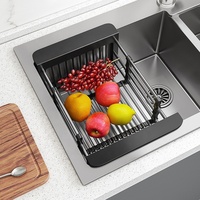 Égouttoir de cuisine mural rétractable et pliable en acier inoxydable 304, design moderne et personnalisé, pour éviers et vaisselle