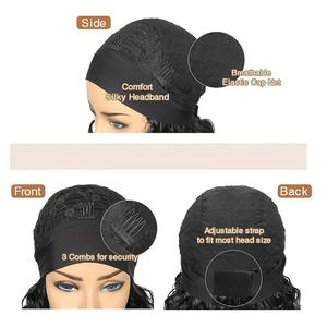 Perruques Afro Bouclées Yaki Longues avec Bandeau, 100% Fibre Haute Température, <span class=keywords><strong>Cheveux</strong></span> Classiques Ondulés et Volumineux, Sans Colle - Product Image 6