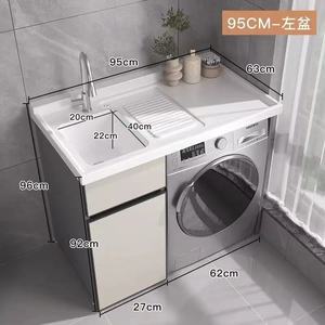 Outdoor Waterproof <b>Wall</b>-Mounted Aluminum Laundry <b>Cabinet</b> with UV-Resistant Utility Basin - Product Image 1