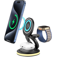 Gadgets électroniques chargeurs adaptateurs 3 en 1 chargeur sans fil 15W charge rapide pour téléphone portable écouteur montres intelligentes 2025