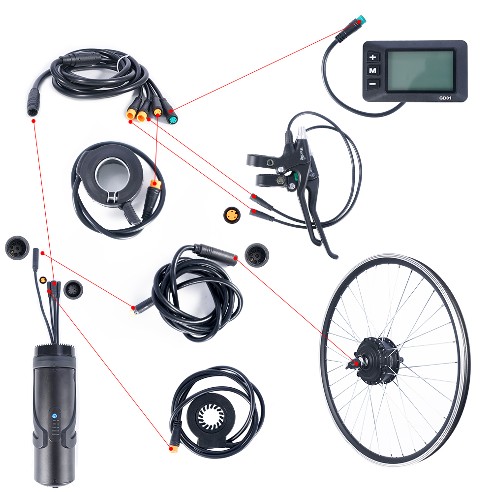 Kit motore BUB 36V 350W con batteria Mini bottiglia 36V e Kit di bicicletta elettrica Controller incluso