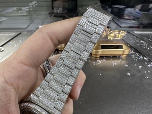 Reloj personalizado de alta calidad PP resistente al agua 41mm ETA 324 movimiento luminoso VVS diámetro completo moissanita de hielo - Product Image 5