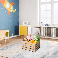Panier cadeau en bois fait à la main pour bébé avec poignée pour rangement de grossesse pour nouveaux parents