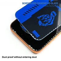 Film de protection d'écran en verre trempé ultra-fin 9H transparent anti-statique avec bordure en dentelle découpée au diamant 3D sans bords pour téléphone portable
