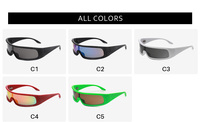Lunettes de soleil de sport unisexes de haute qualité S2121 X Man Style Rectangle Rouge/Blanc/Vert, design monobloc, verres PC UV400