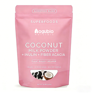 AOGUBIO fournit des poudres <span class=keywords><strong>de</strong></span> lait <span class=keywords><strong>de</strong></span> <span class=keywords><strong>coco</strong></span> naturelles sans OGM, solubles dans l'eau, en marque privée, mélange <span class=keywords><strong>de</strong></span> poudre <span class=keywords><strong>de</strong></span> fraise. - Product Image 1