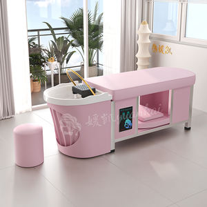 Multifunktionales Waschbecken für Schönheitssalons, Rosa Wasserzirkulation Thai-<span class=keywords><strong>Massage</strong></span> Shampoo-Spa-Liege, Haarwaschstuhl, Kopftherapie-Spa-Bett - Product Image 2
