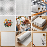 Toile à broder vierge Mono Deluxe pour broderie DIY avec tissu en coton blanc 13/18 points pour kits de création sur mesure