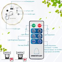 Motor para Molinillo de Viento Metálico con Control Remoto y Luces LED de 7 Colores, Alimentado por Energía Solar, Impermeable, Luz Nocturna Colgante 3D con Rotación Bidireccional