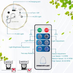 Motor with Remote & 7 Colors Light, Hanging 3D Wind Spinner Night Light Motor With Remote, Two-Way Rotation Motor - Product Image 5