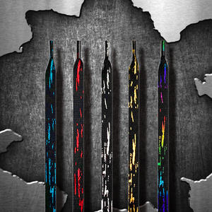 Cordones Planos de Poliéster Duraderos de 8 mm con Estampado de Arcoíris y Diseño Pintado a Mano para Zapatos Deportivos de Baloncesto - Product Image 1