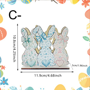 Easter Bunny Wooden Tissue Holder Storage Stand Handmade Decor Indoor Holiday Decoration - Product Image 4