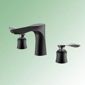 Ensemble de robinetterie de lavabo à trois pièces en cuivre massif plaqué or blanc, à activation par levée, avec douchette et cartouche céramique, eau chaude et froide - Product Image 5