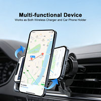 Support de charge sans fil magnétique RGB pour grille d'aération de voiture, chargeur de voiture sans fil 15W pour iPhone, support de téléphone réglable pour voiture