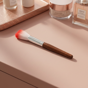 Pennello per Trucco Occhi BL Lashes con Manico in Legno Rosa di Lusso, Pennello Sintetico Piatto e a Ventaglio Portatile per Applicazione di Fondotinta e Cipria - Product Image 3