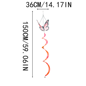 Nieuwe lente buiten camping tuin decoratie regenboog vlinder roterende windstrip windspinner streamer - Product Image 6
