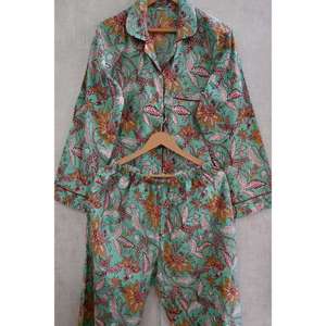 Soft Cotton Printed Nightwear Pajama Set Breathable Comfortable Sleepwear Casual Loungewear Home Wear Two Piece <b>Night</b> Suit - Product Image 3