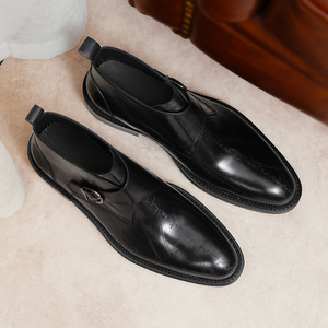 Zapatos de Vestir Formales para Hombre en Estilo Italiano, Zapatos de Cuero con Cordones, Suelas Gruesas Hechas a Mano, Zapatos de Negocios para Hombre - Product Image 1