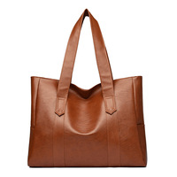 Sac fourre-tout tendance en cuir souple PU de style minimaliste pour femme, grande capacité, avec fermeture éclair, pour l'Europe et l'Amérique