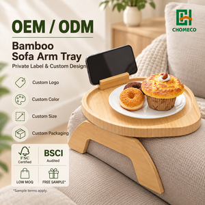 Plateau de canapé en bambou multifonctionnel et durable, moderne, laqué, à un seul niveau, idéal pour servir les repas à la maison, dans la cuisine ou le salon – Vente chaude - Product Image 1