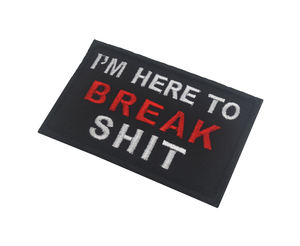 <span class=keywords><strong>JE</strong></span> <span class=keywords><strong>SUIS</strong></span> ICI pour BREAK SHIT Broderie Tissu Noir Patch de Phrase Drôle pour Sac Chapeau Bouteille Gilet DIY Décorer À Coudre - Product Image 3