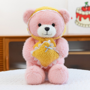 Osito de Peluche con Corazón de Amor, Lazo, Vestido a Cuadros, Bolso de Perlas, Muñecos de Peluche, Regalos para Niños, San Valentín, Bodas - Product Image 6