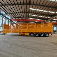Semi-remorque chinoise neuve ou d'occasion à 4 ou 5 essieux, 60t, 80t, 100t, avec clôture en acier, pour le transport de bétail et de marchandises