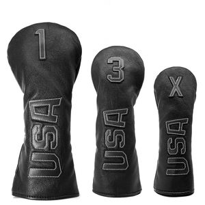 En gros Housses de tête de clubs de golf en bois USA, Lot de 3 pièces, Logo personnalisé, Housses de tête de fairway, Housse de tête de rescue - Product Image 1