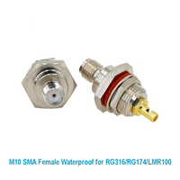 Connecteur de prise de montage femelle SMA pour fil de câble RG174 RG316 LMR100 pour M10 M12 M16 étanche