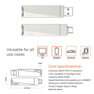 Unidad Flash USB 3.0 Tipo-C de Doble Interfaz Metálica de Alta Velocidad 2026, <span class=keywords><strong>32GB</strong></span>/64GB/128GB OTG para Teléfono, iPhone, <span class=keywords><strong>MacBook</strong></span>, Laptop, Tablet - Product Image 3
