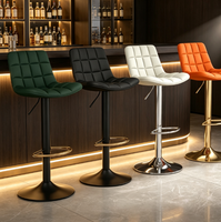 Tabouret de bar moderne en velours capitonné, hauteur réglable, pivotant, chaise haute de cuisine, tabourets de bar pour hôtel et salon