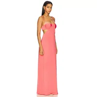 Robes décontractées unies en gros, couleur rose, coupe trapèze ajustée, en polyester, plusieurs tailles, fournisseur OEM ODM