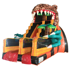 Giant commercial bouncy castle toboggan gonflable kids <b>inflatable</b> T rex slide for outdoor party - Product Image 2